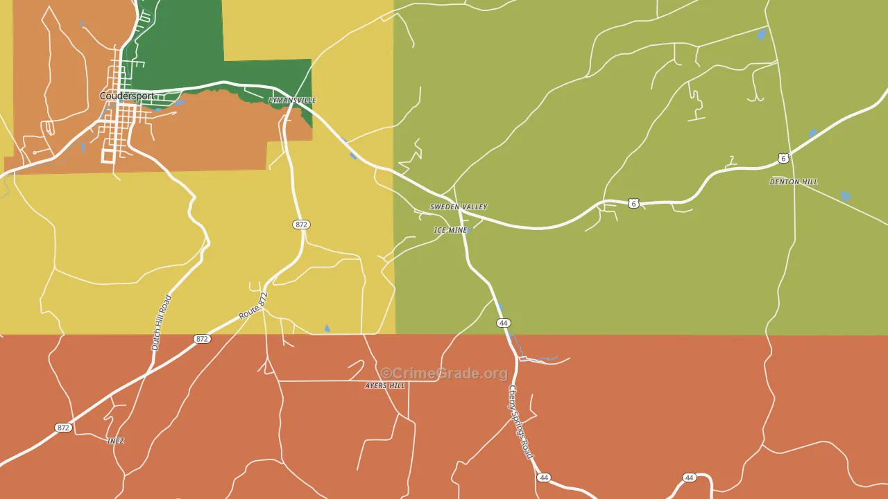 Sweden Valley, PA Map of Burglary Rates