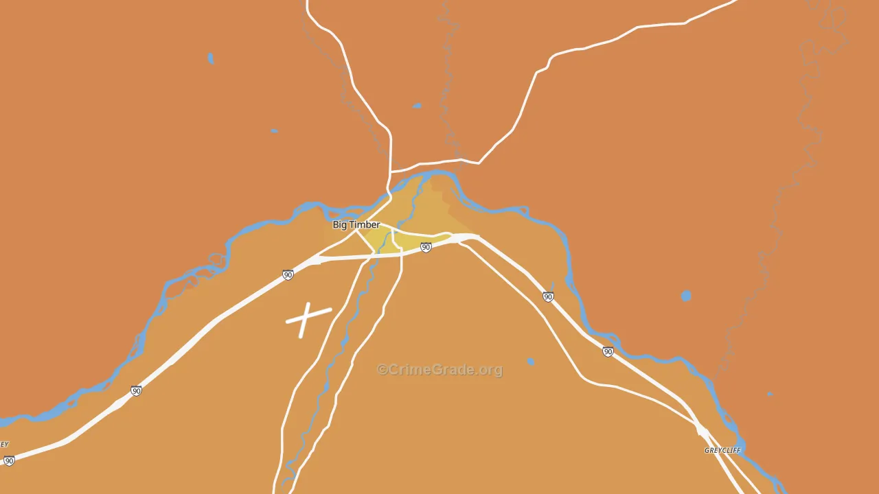 Sweet Grass County, MT Map of Burglary Rates