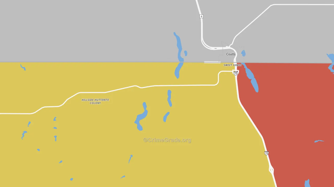 Sweet Grass, MT Map of Burglary Rates