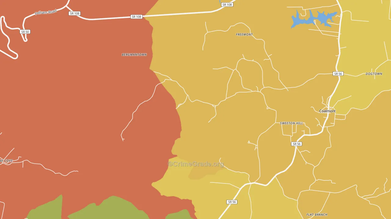 Sweeton Hill, TN Map of Burglary Rates