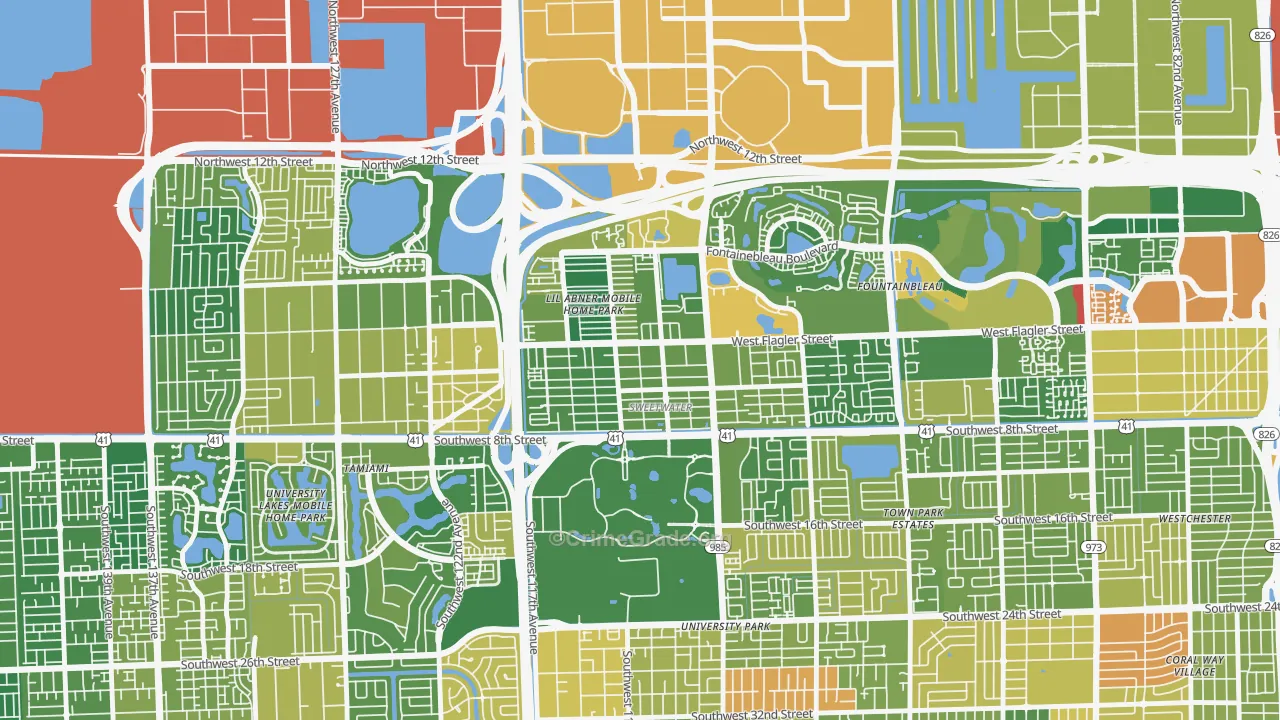 Sweetwater, FL Map of Burglary Rates