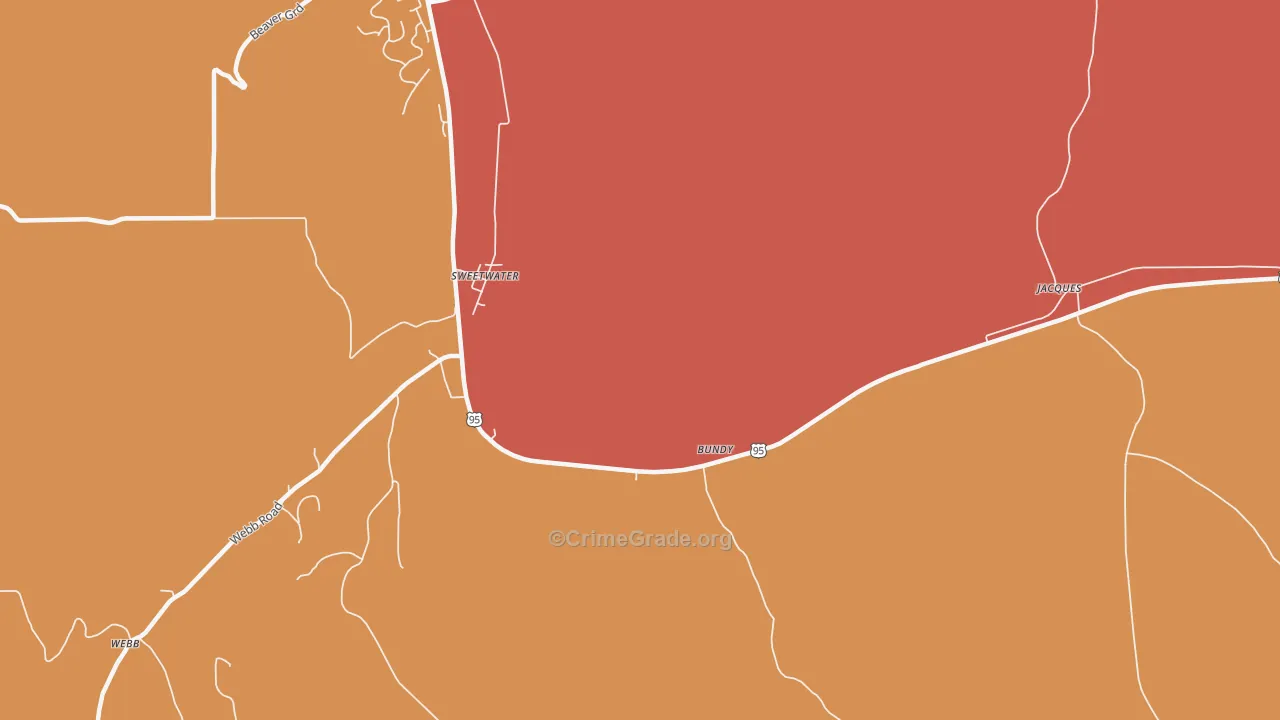 Sweetwater, ID Map of Burglary Rates