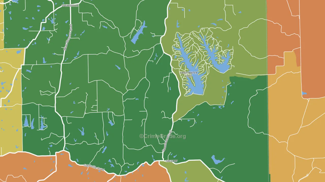Sweetwater Lake, IN Map of Burglary Rates