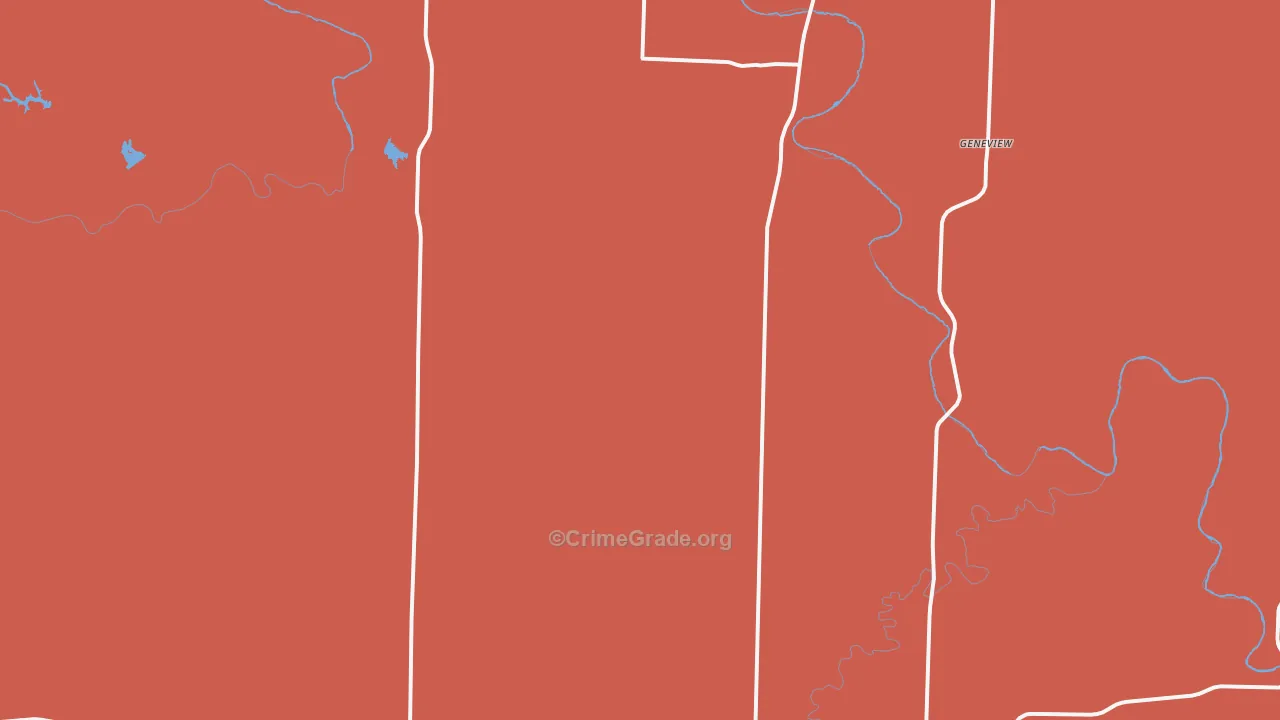 Swenson, TX Map of Burglary Rates