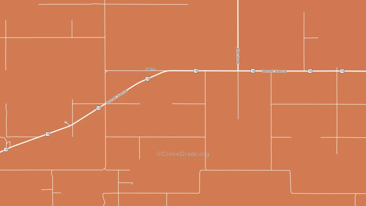 Swett, SD Map of Burglary Rates