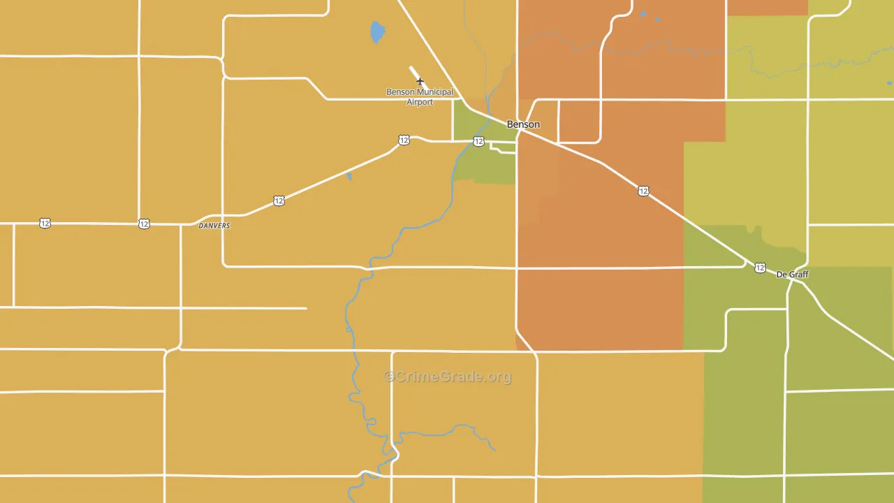 Swift County, MN Map of Burglary Rates