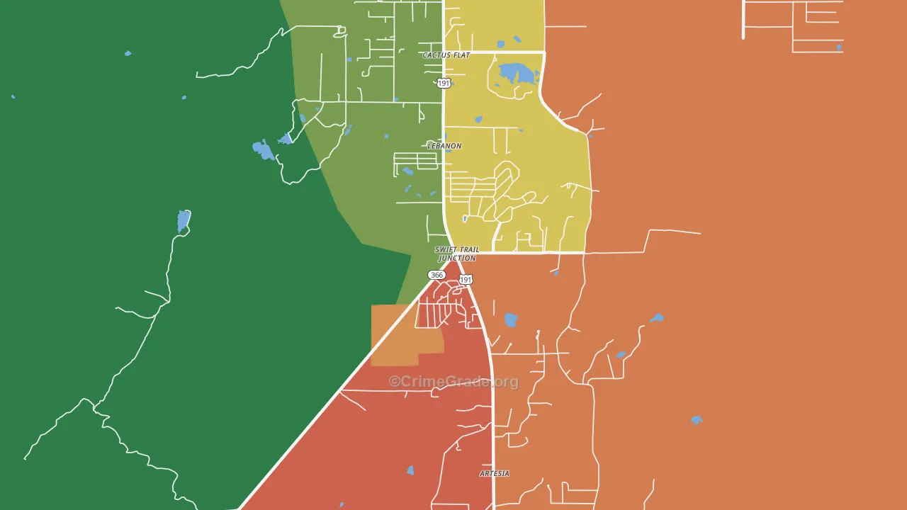 Swift Trail Junction, AZ Map of Burglary Rates