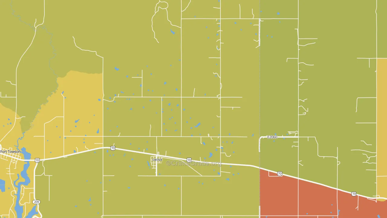 Swink, OK Map of Burglary Rates