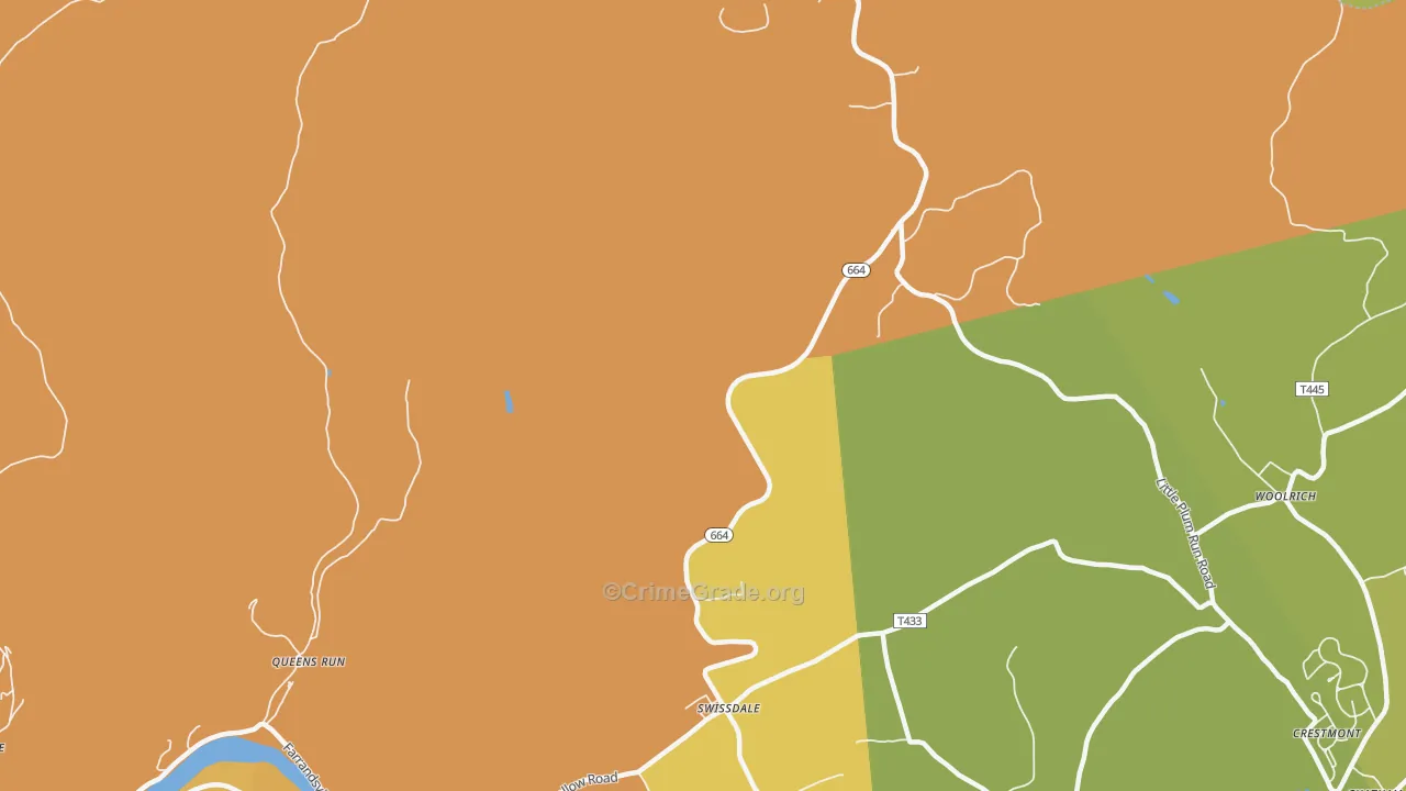 Swissdale, PA Map of Burglary Rates