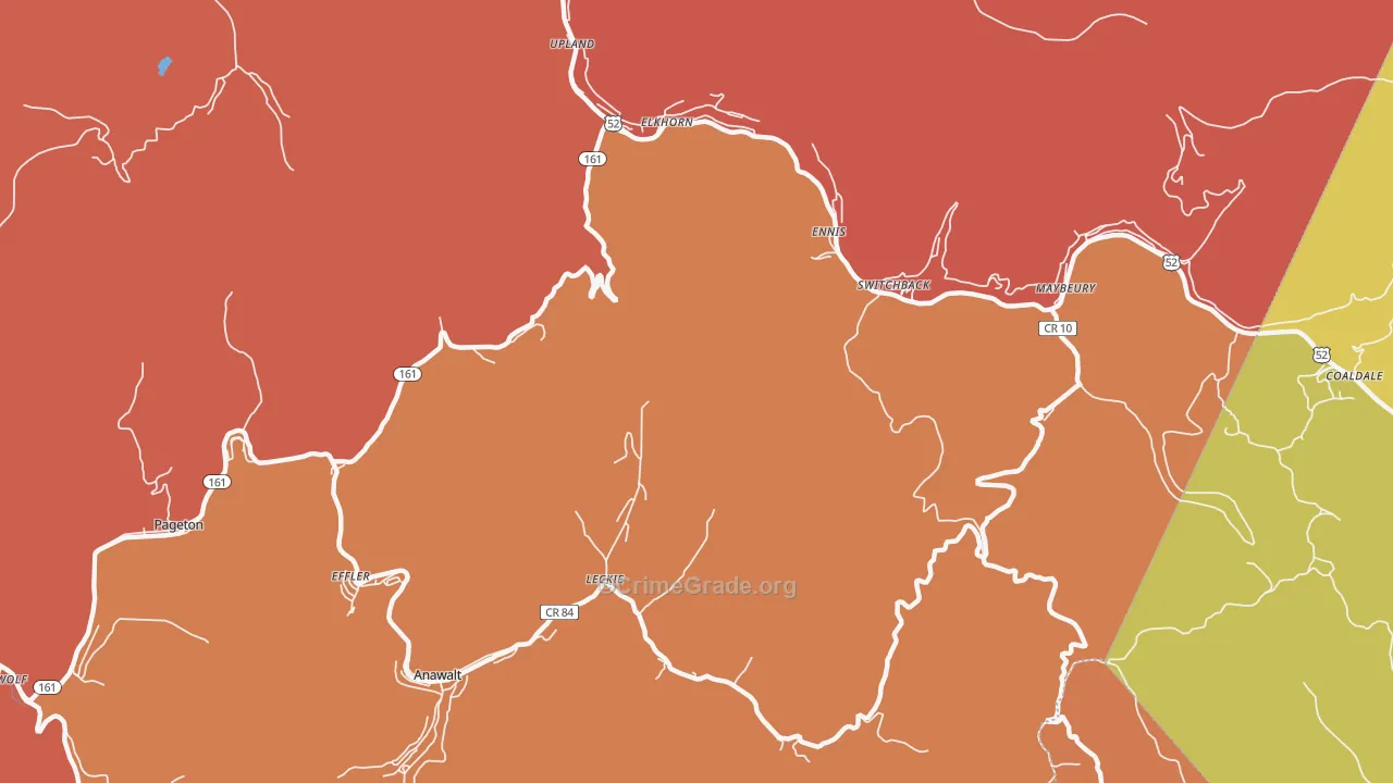 Switchback, WV Map of Burglary Rates
