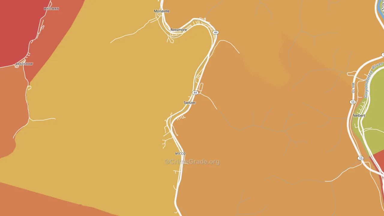 Switzer, WV Map of Burglary Rates