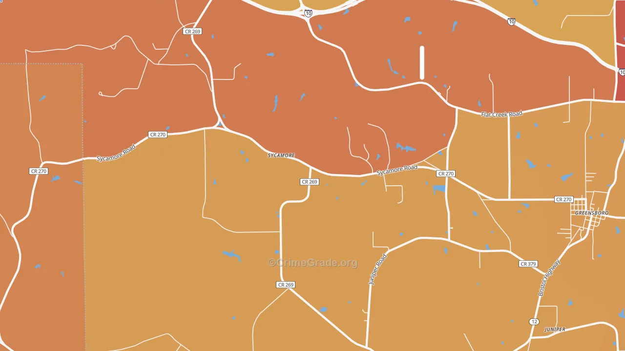 Sycamore, FL Map of Burglary Rates