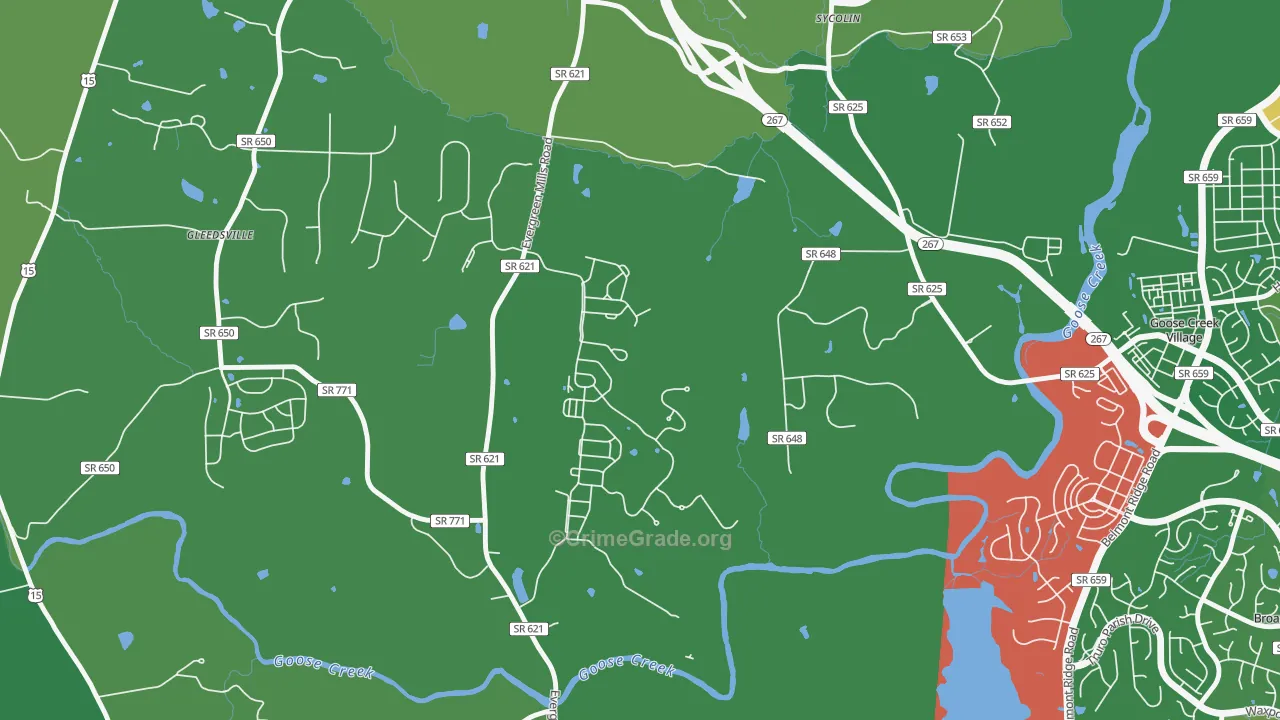 Sycolin, VA Map of Burglary Rates