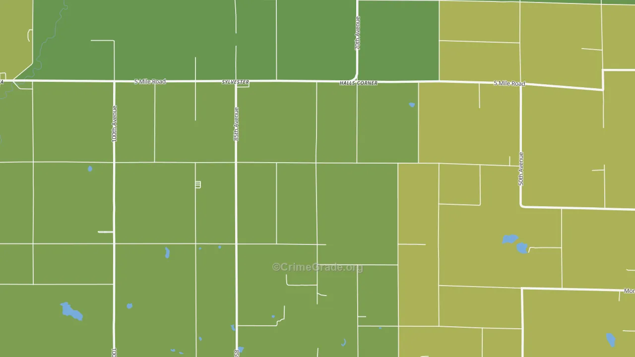Sylvester, MI Map of Burglary Rates