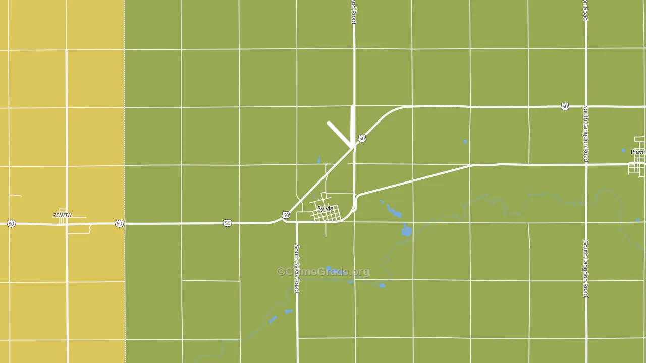 Sylvia, KS Map of Burglary Rates