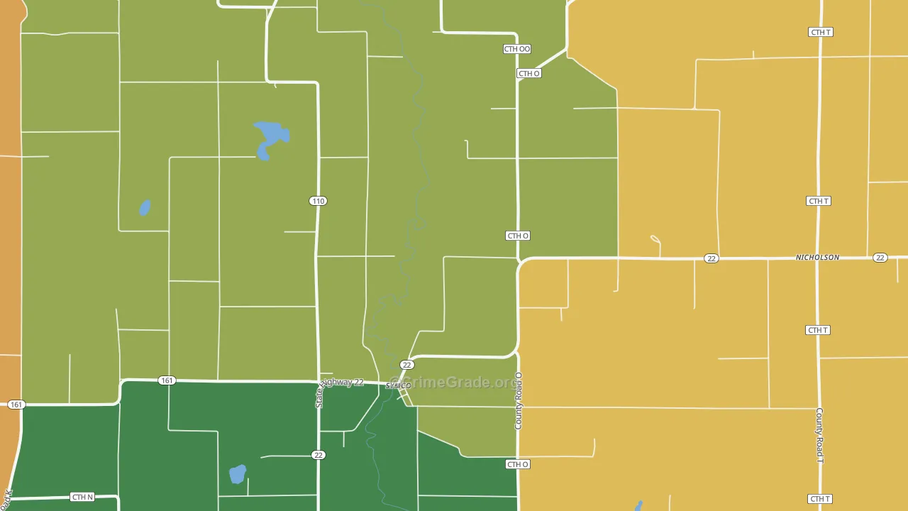 Symco, WI Map of Burglary Rates