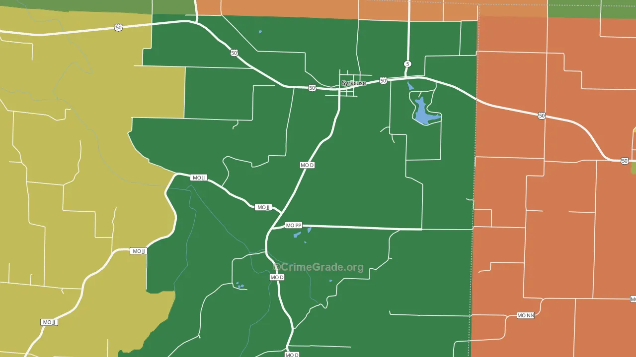 Syracuse, MO Map of Burglary Rates