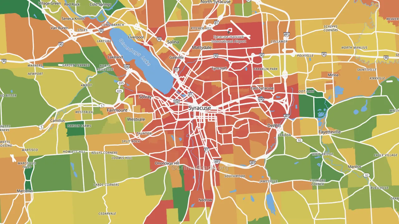 Syracuse, NY Map of Burglary Rates