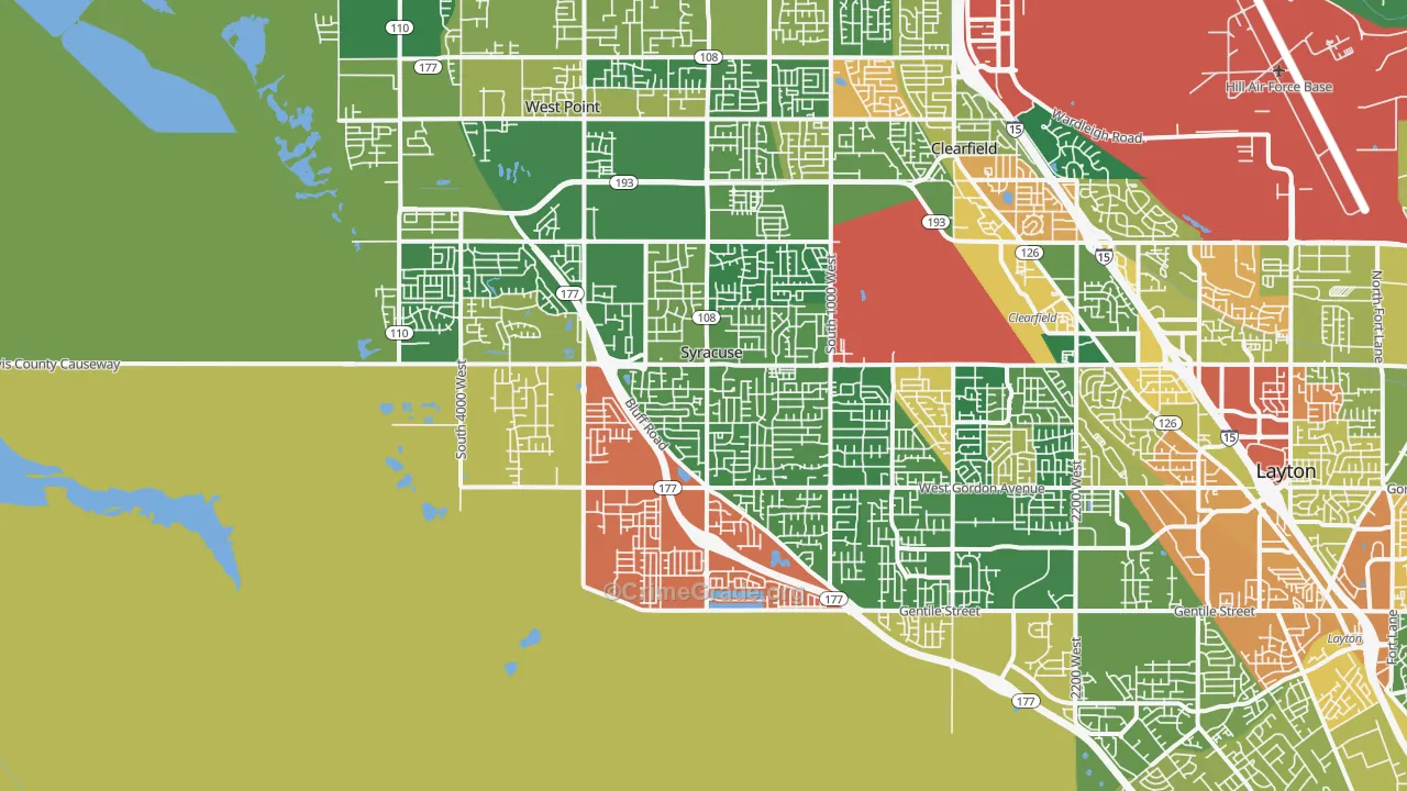 Syracuse, UT Map of Burglary Rates