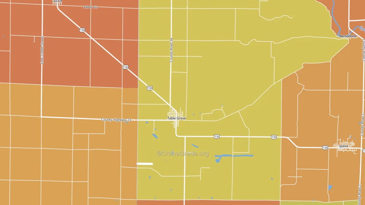 Table Grove, IL Map of Burglary Rates