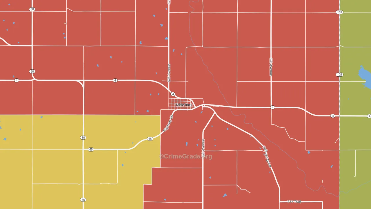 Table Rock, NE Map of Burglary Rates