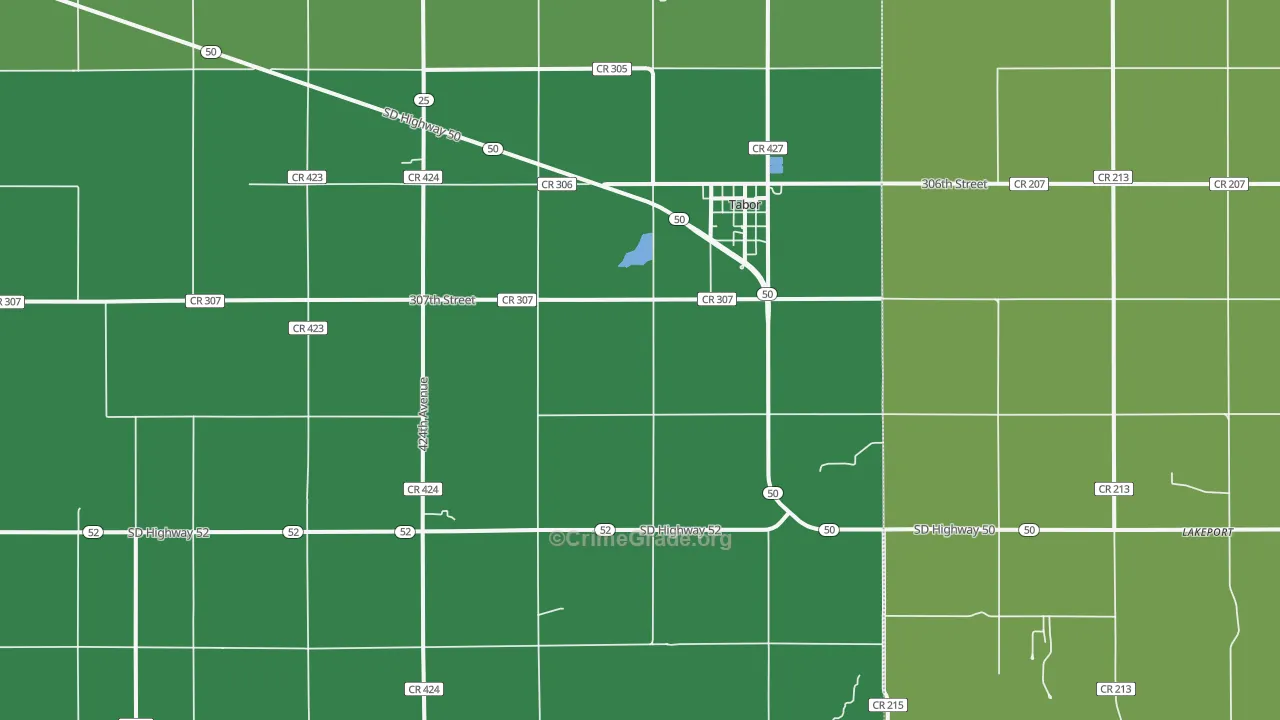 Tabor, SD Map of Burglary Rates