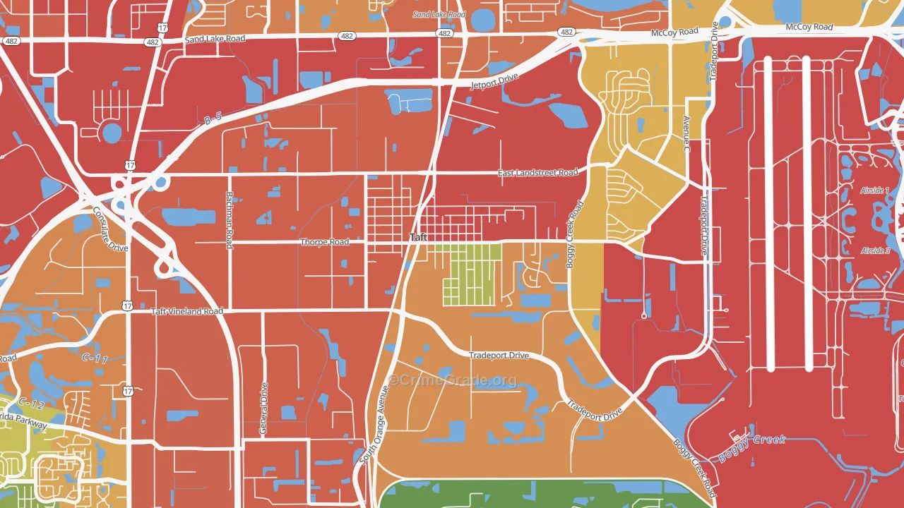 Taft, FL Map of Burglary Rates
