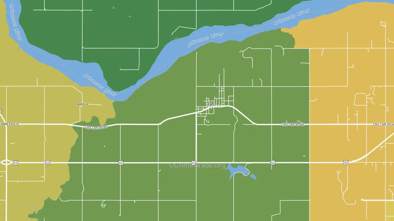 Taft, OK Map of Burglary Rates