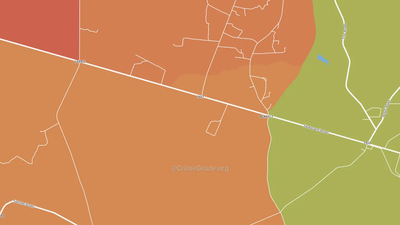 Taft, SC Map of Burglary Rates