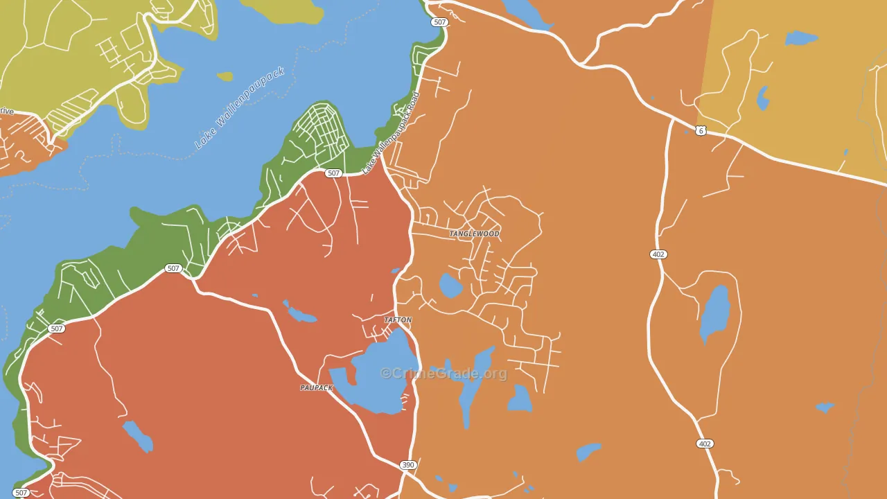 Tafton, PA Map of Burglary Rates