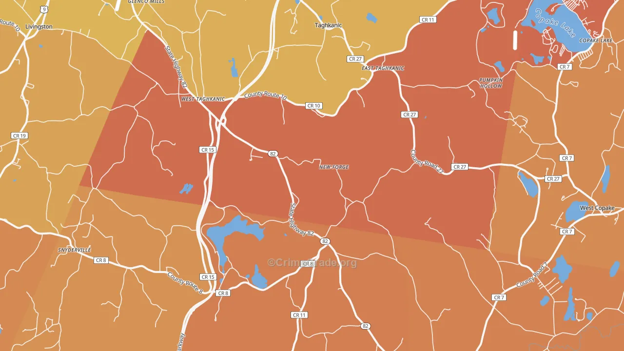 Taghkanic, NY Map of Burglary Rates