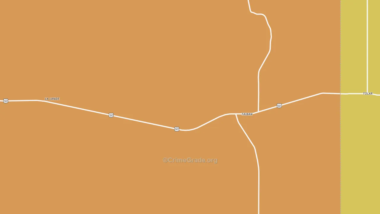 Taiban, NM Map of Burglary Rates