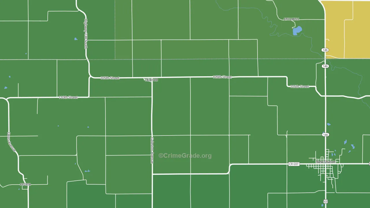 Taintor, IA Map of Burglary Rates