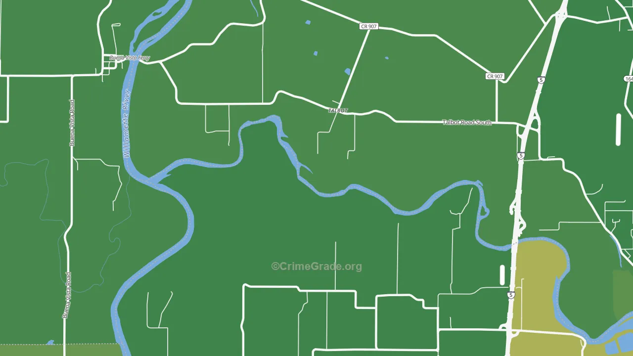 Talbot, OR Map of Burglary Rates