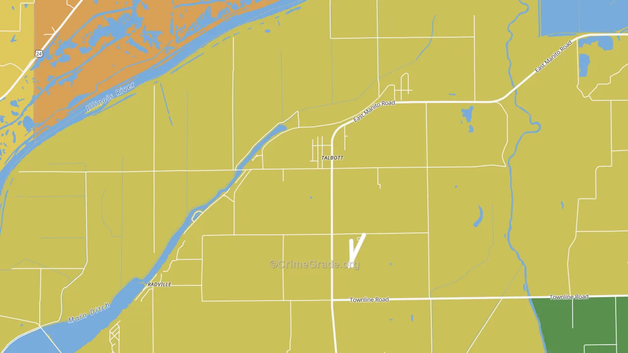Talbott, IL Map of Burglary Rates