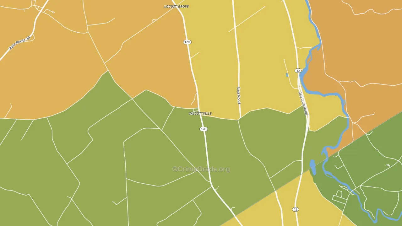 Talcottville, NY Map of Burglary Rates
