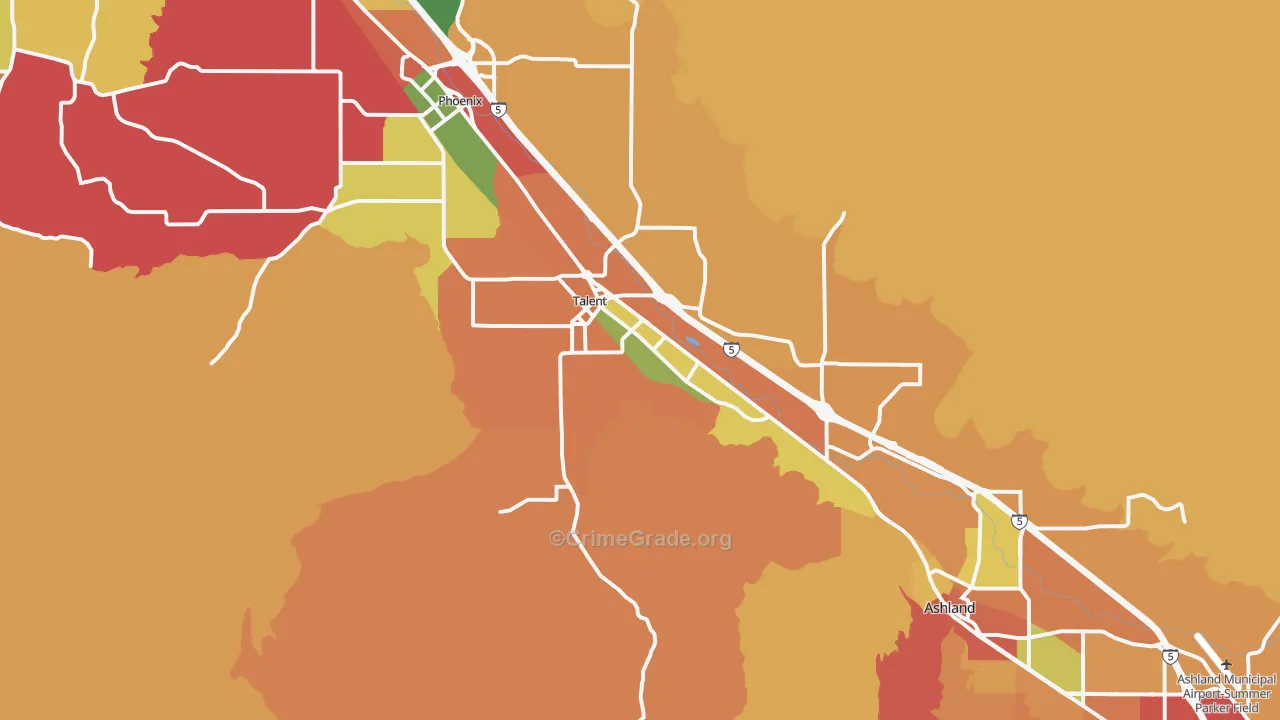 Talent, OR Map of Burglary Rates