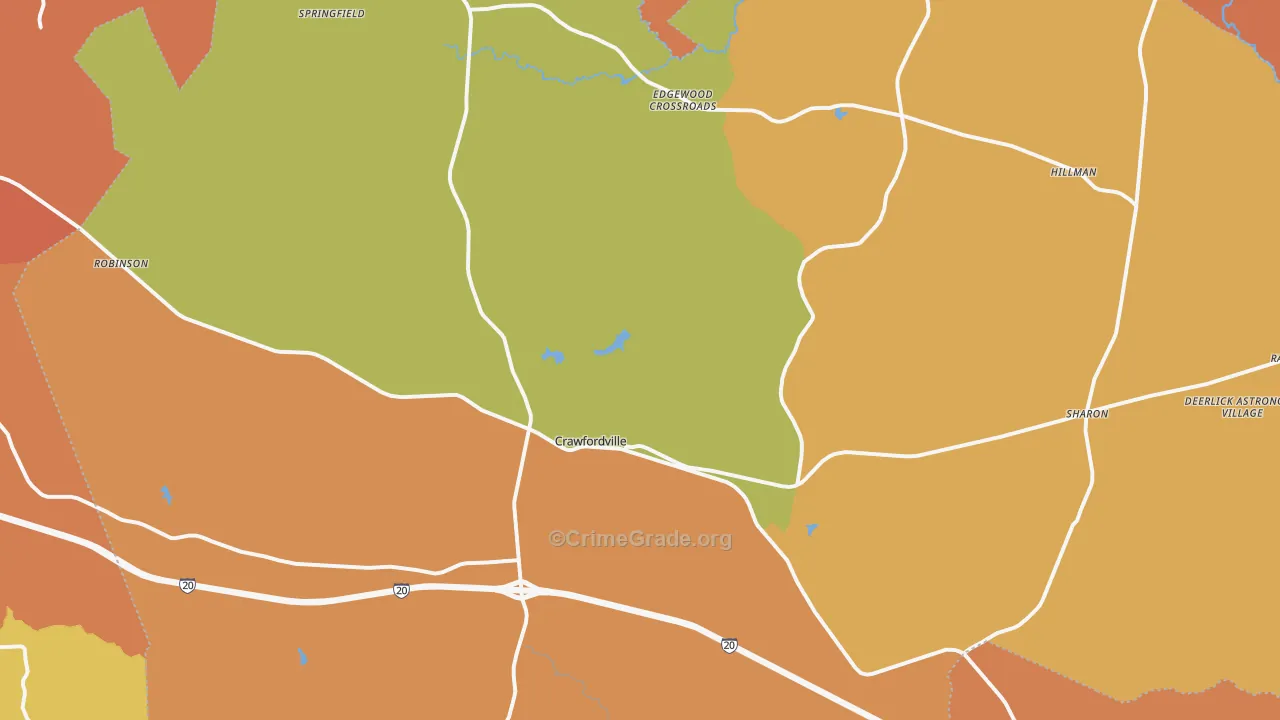 Taliaferro County, GA Map of Burglary Rates