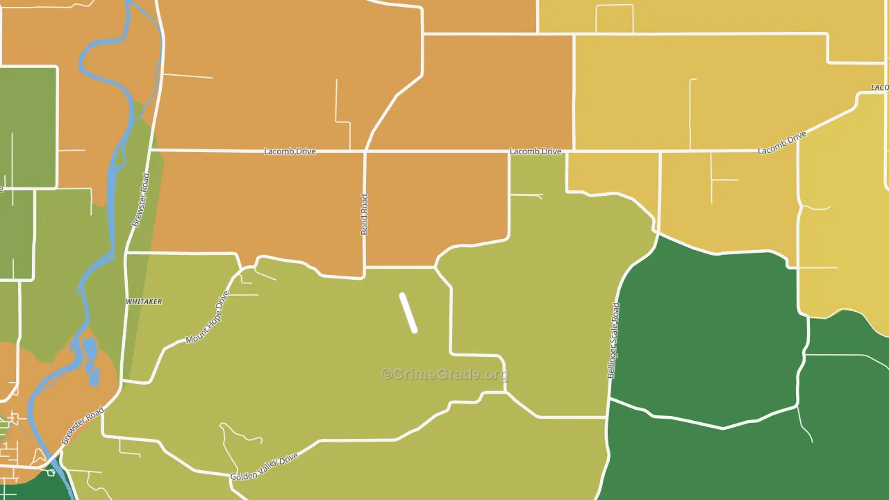 Tallman, OR Map of Burglary Rates
