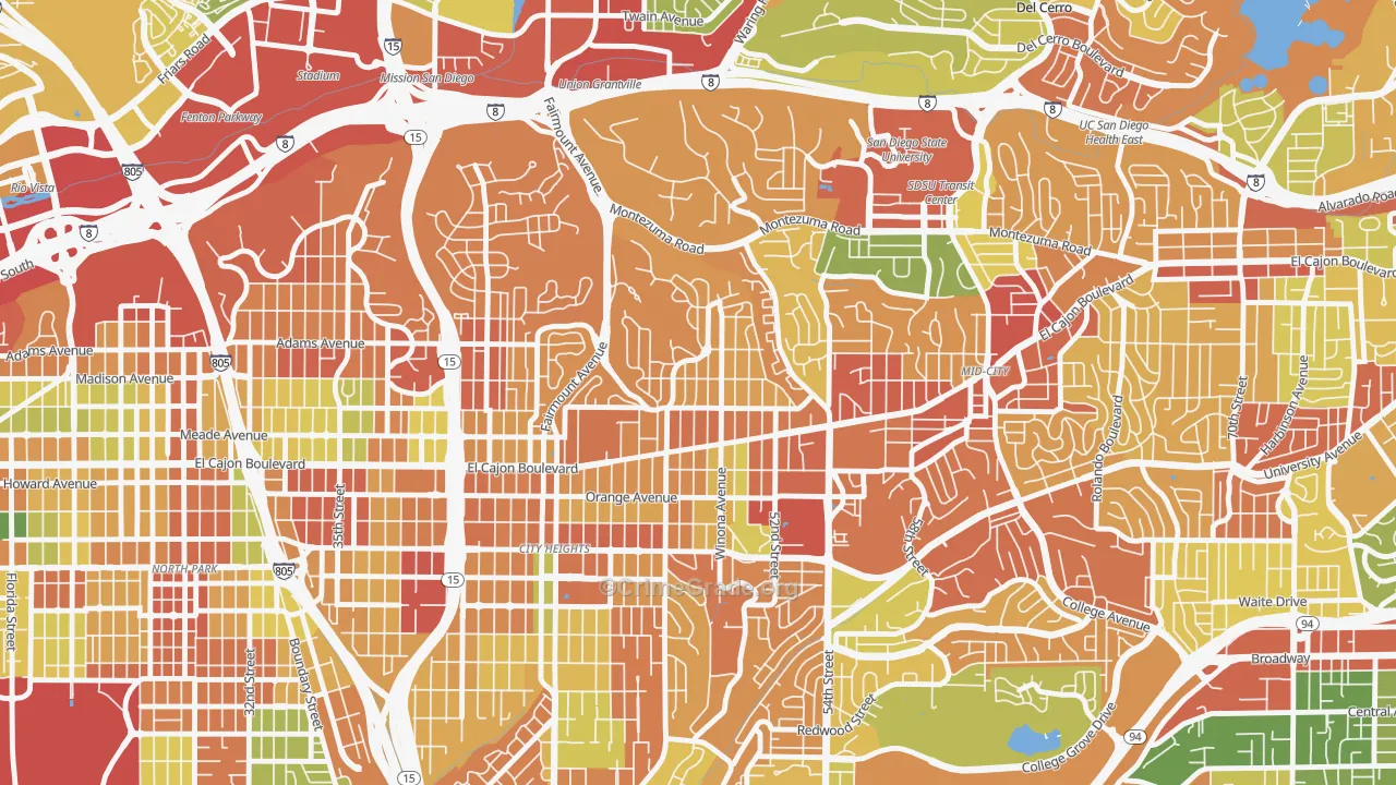 Talmadge, San Diego, CA Map of Burglary Rates