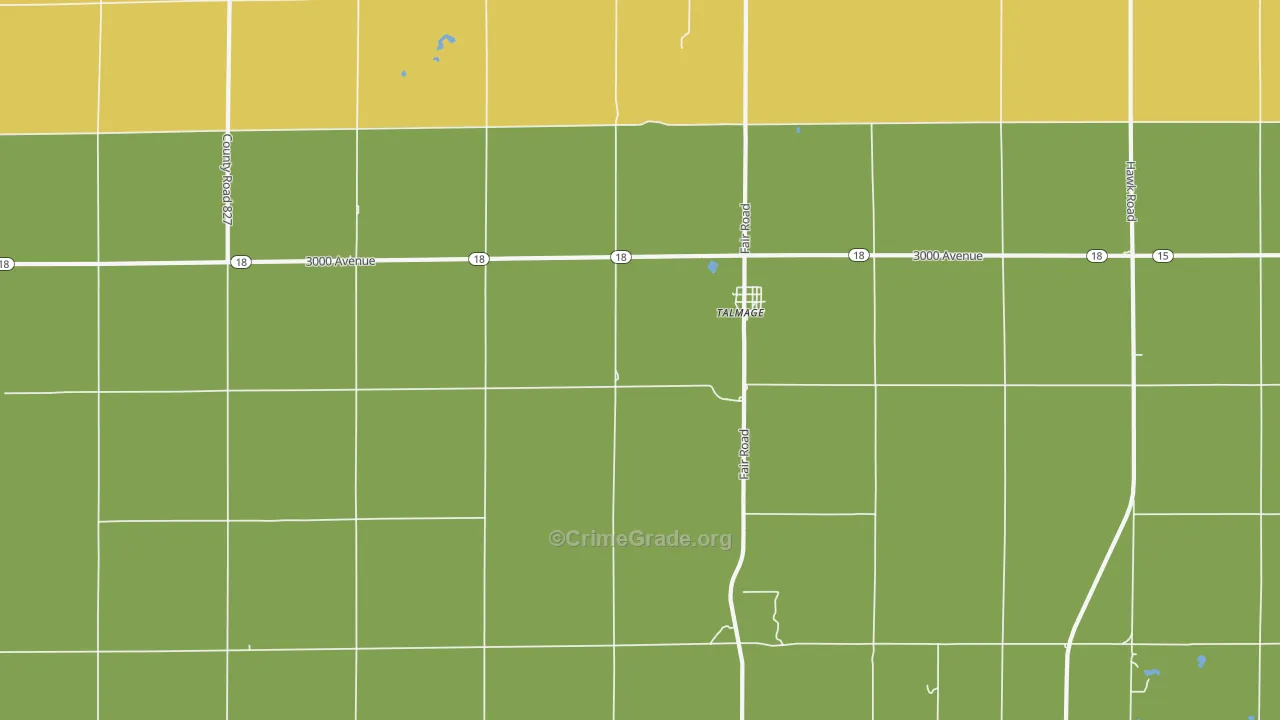 Talmage, KS Map of Burglary Rates