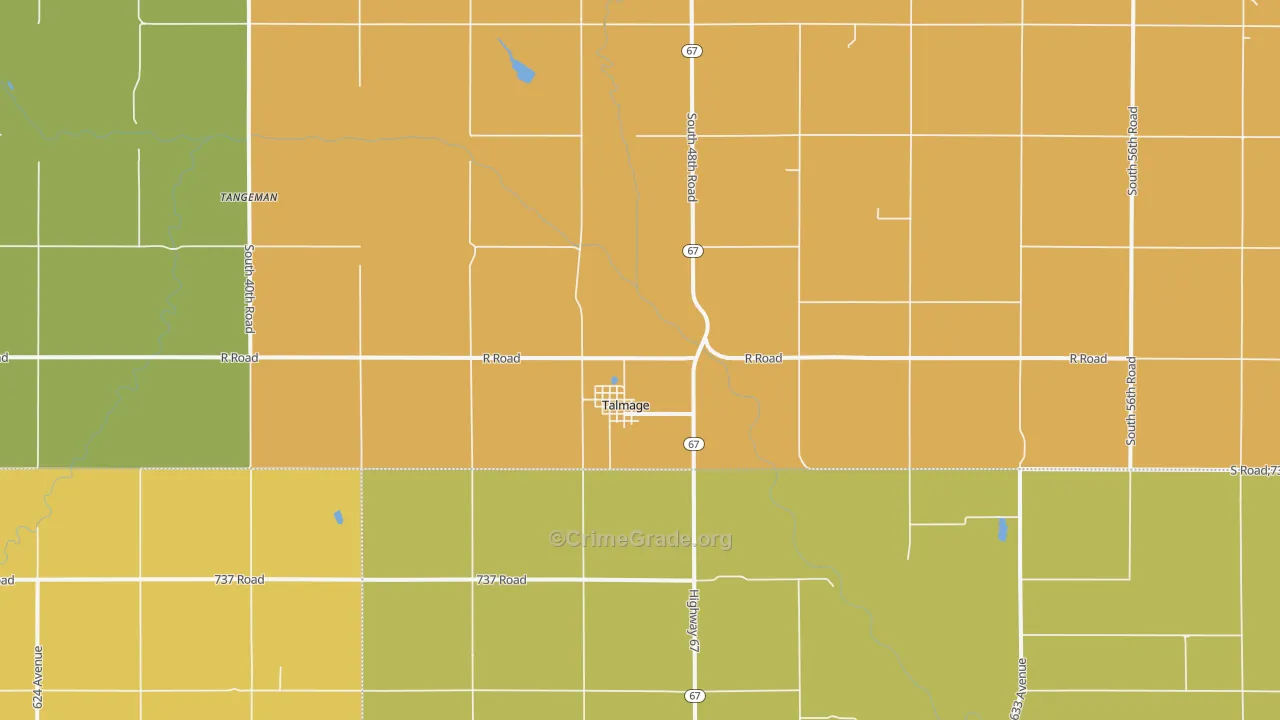 Talmage, NE Map of Burglary Rates