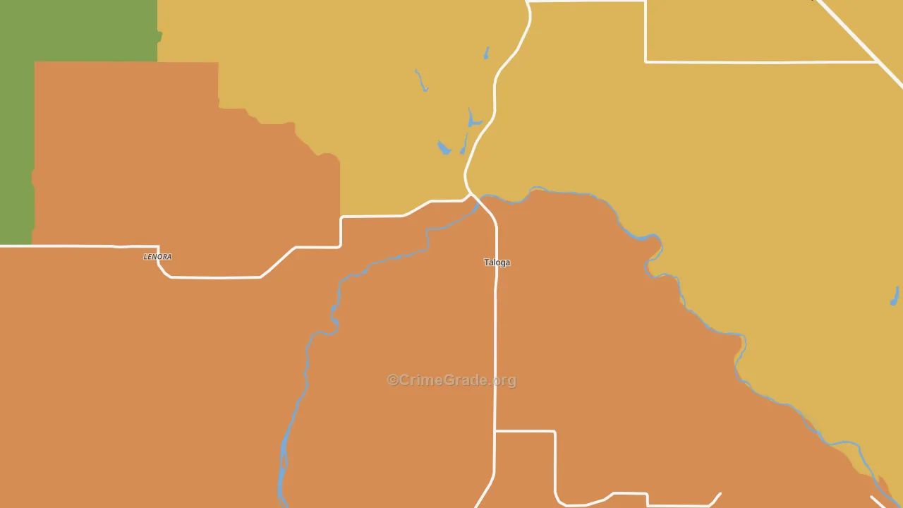 Taloga, OK Map of Burglary Rates