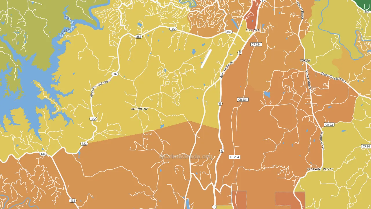 Talona, GA Map of Burglary Rates
