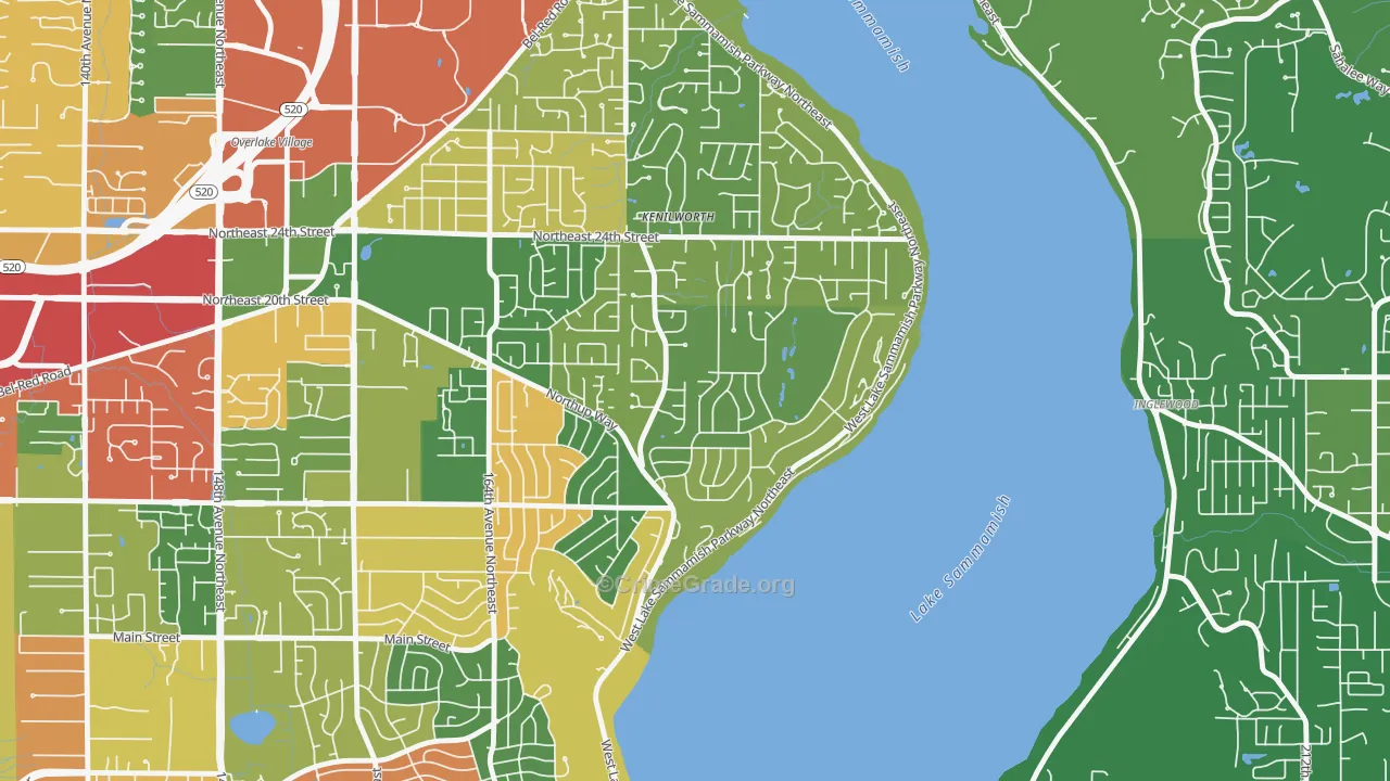 Tam O'shanter, Bellevue, WA Map of Burglary Rates
