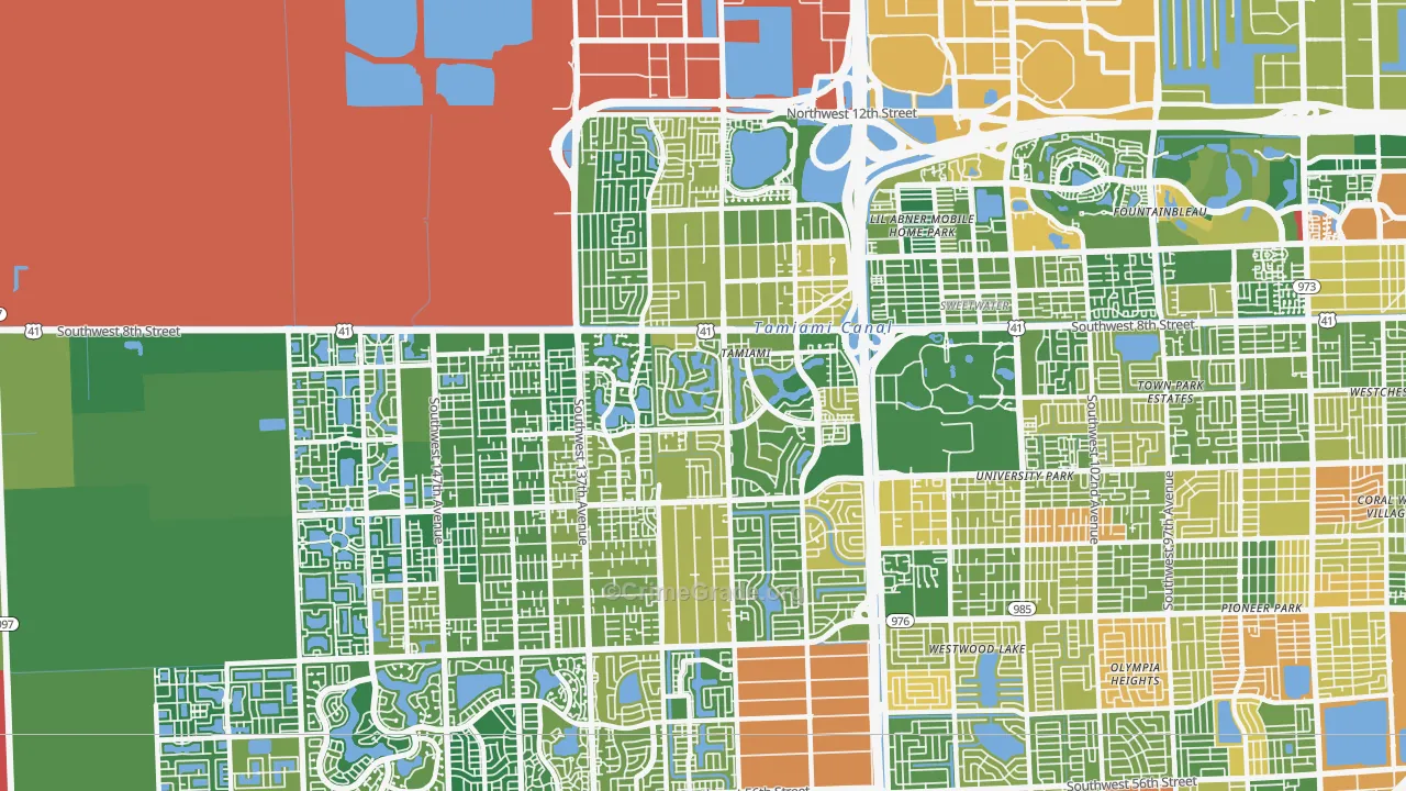 Tamiami, FL Map of Burglary Rates