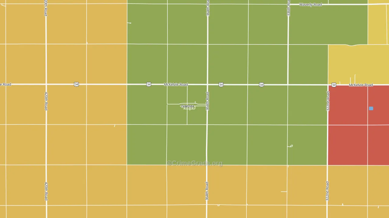Tamora, NE Map of Burglary Rates