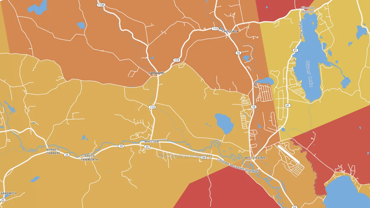 Tamworth, NH Map of Burglary Rates