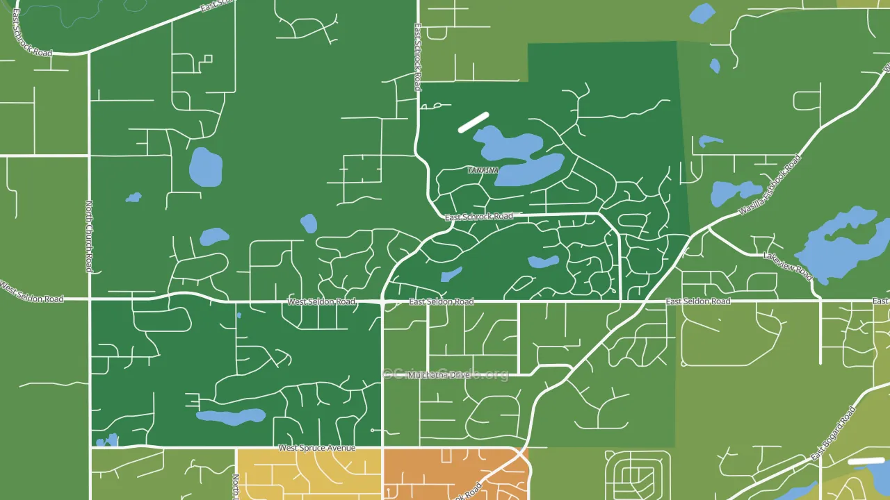 Tanaina, AK Map of Burglary Rates