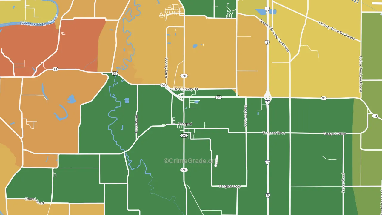 Tangent, OR Map of Burglary Rates
